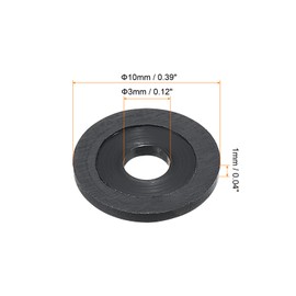 PATIKIL M3 12 Pack Nylon Flat Washers 3mm Inner Diameter 10mm Outside Diameter 1mm Thickness Seal Spacer Gasket Ring for Faucet Pipe Water Hose Fastener Bolts Black