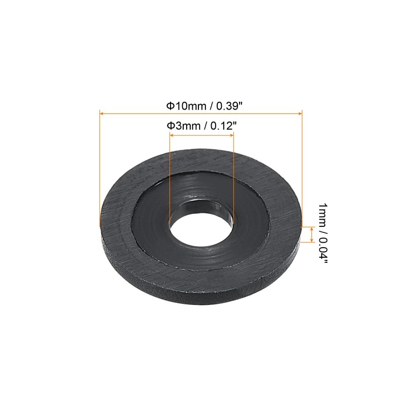 PATIKIL M3 12 Pack Nylon Flat Washers 3mm Inner Diameter