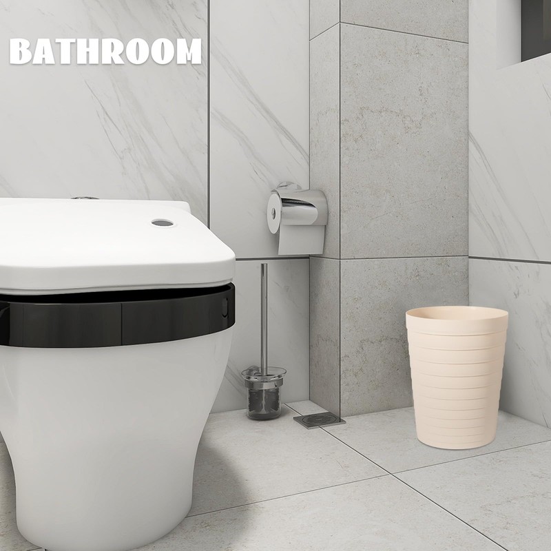 UUJOLY Small Bathroom Trash Can Wastebasket, Plastic Garbage Bin Container