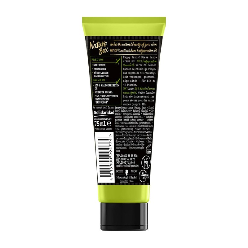 3 x Nature Box Hand Cream with Cold-Pressed Avocado Oil