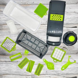 Vegetable Chopper - Spiralizer Vegetable Slicer - Onion Chopper with Container - Pro Food Chopper - Slicer Dicer Cutter