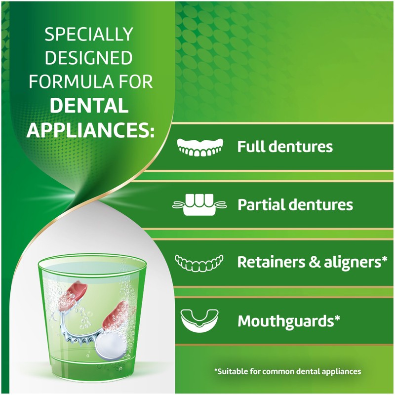 Polident 3 Minute Antibacterial Dental Appliance Cleanser Tablets, 60 Count