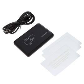 RFID Card Reader, Contactless RFID Card Reader 125KHz USB ID Card Reader Configurable EM Proximity Sensor Smart Card Reader for Access Control Black