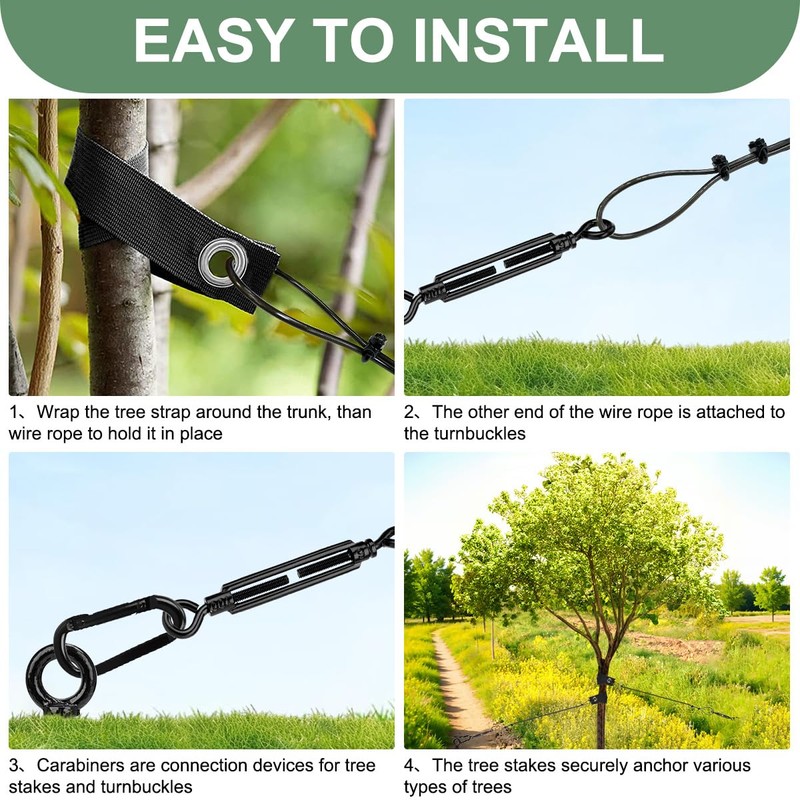hannger 6 Pack 18" Tree Stakes and Supports for Leaning