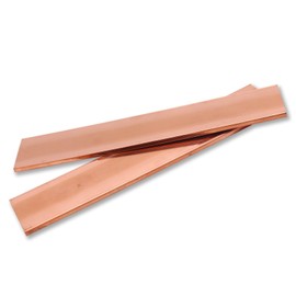 KUBOWAI Pack of 2 Metal Copper Plates, T2 Flat Purple Copper, 99.95% Pure Copper Sheet, Materials for the Metalworking Industry (150 x 30 x 3 mm)