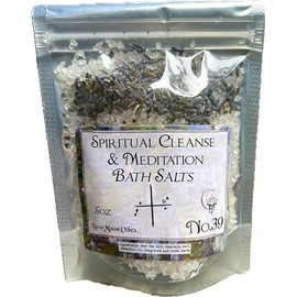 Spiritual Cleanse and Meditation Bath Salts Real Herbs Infused with Essential Oils Purify Spirit Soul Energy Peace Insight Renewal Clarity Spells Conjure Conjure Rituals Spells Hoodoo Wicca