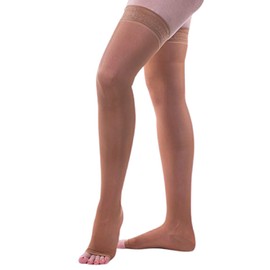 Allegro 20-30mmHg Essential 9 Sheer Compression Stockings - Thigh High, Open Toe, Compression Stockings for Women