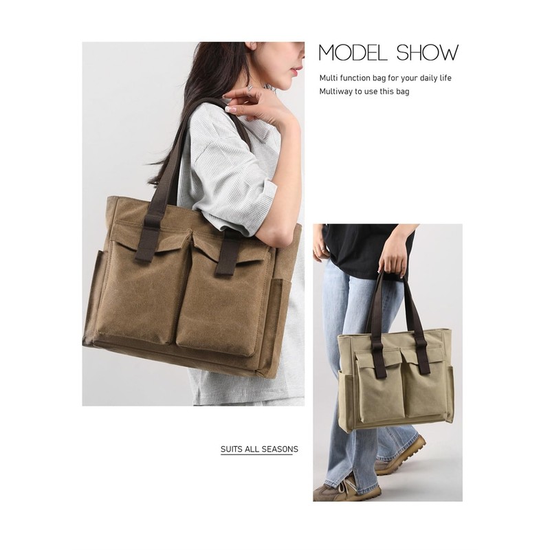 Women's Handbag, Large Canvas Shoulder Bag, Handbag, Tote Bag, Shopper