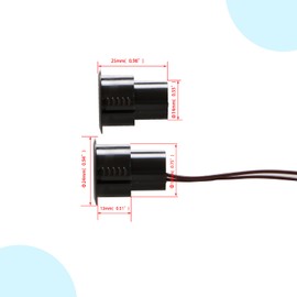 Ohamtes 4 sets Brown RC-36 NC Recessed Wired Reed Switches, Door and Window Sensors, Magnetic Reed Switches, Cabinet Light Bar Sensors