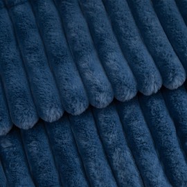 Mandioo Pack of 2 Decorative Cushion Covers 30cm x 50cm Faux Fur Striped Plush Soft Throw Pillow Covers Pillow Cases Bedroom Living Room Sofa Home 12x20 Inch Blue