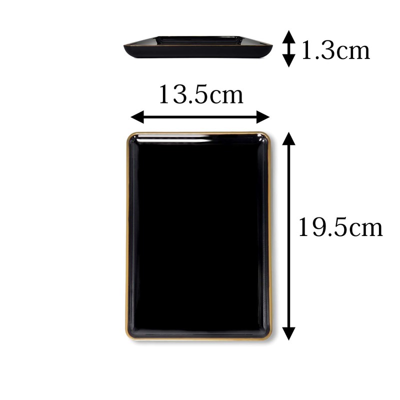 Lacquered Plodaku Business Card Tray (Stamp Bason), Black Border, Small,