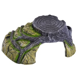 IBWell Reptile Habitat Cave, Resin Rock Hideout Fish Tank Decor for Lizards Frogs Turtles Snakes Climbing Basking Platform Aquarium Fish Tank