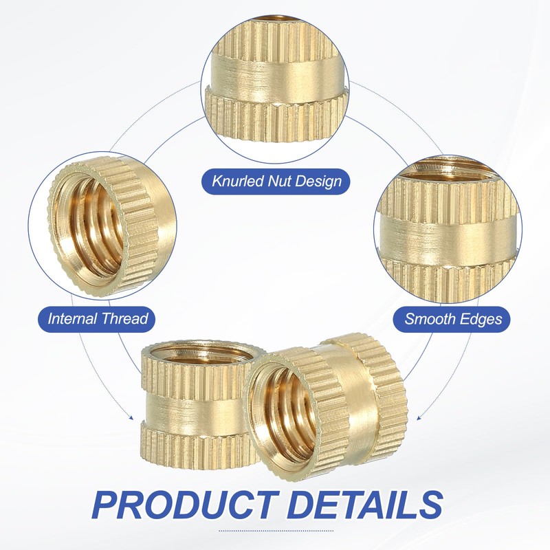 PATIKIL 12 Pcs Threaded Inserts Heat Set, M10x10x12mm Female Brass