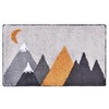 Grey Mountains Bath Rug, Soft Water Absorbent Non Slip Mat,