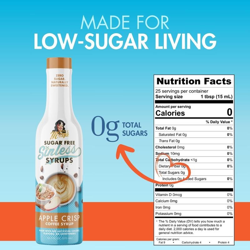 Apple Crisp Sugar-Free Sinless Syrup - Bottle Pack: 3 Bottle