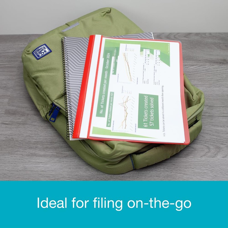 Hamelin A4 Red Polypropylene Project Folders, Pack of 25 -