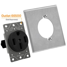 ENERLITES 7772-2PCS 2.125" Diameter Single Hole Receptacle Outlet Metal Wall Plate, Corrosive Resistant, Size 2-Gang 4.50" x 4.57", 7772, 430 Stainless Steel, UL Listed, Silver (2 Pack)