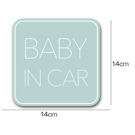 Baby Car Magnet (Simple Design) Baby in Car Baby On Board Sticker Sign Green (Magnet)
