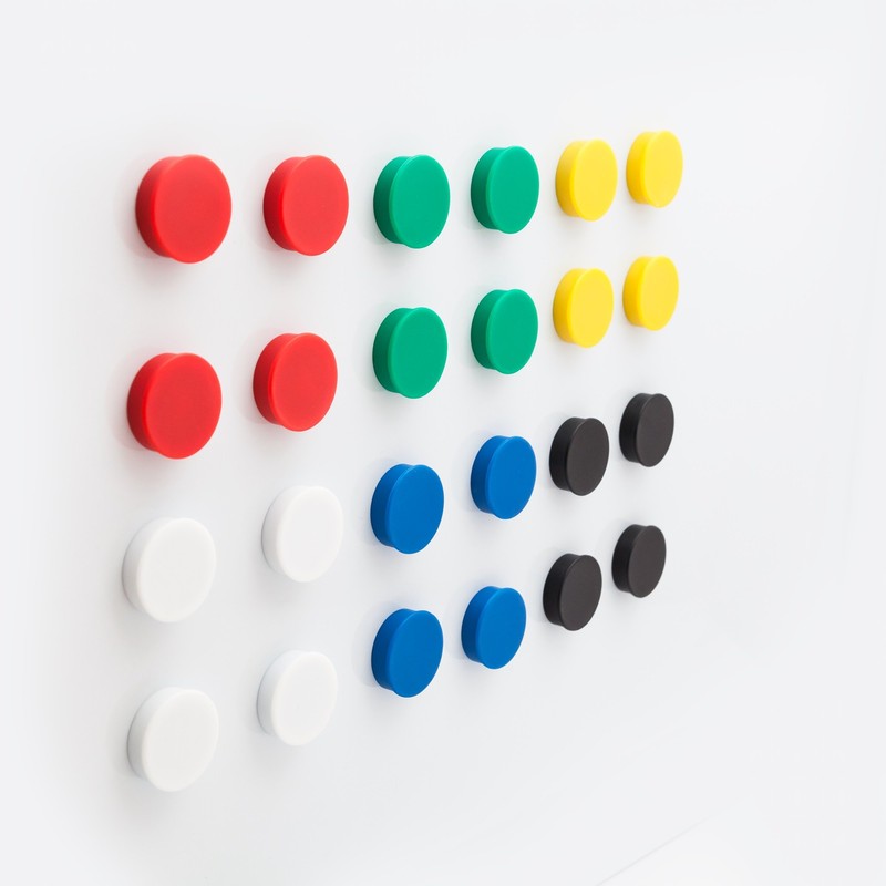 Bullseye Office 24 Round Green Fridge Magnets, Button Shaped, Small