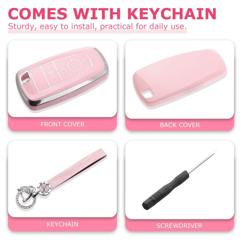 8T69T for Ford Key Fob Cover with Keychain Accessories