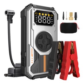 Eigotrav Car Battery Jump Starter with Air Compressor, car Jumper Portable 6000A (Up to 7.5L Gas, 6L Diesel), LCD Display LED Flashlight Operating Temperature -20℃ to 70℃ (PD-270, 6000A)