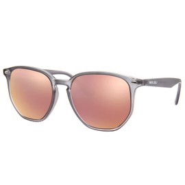 MAXJULI Polarized Oversized Hexagon Sunglasses for Women Trendy Polygon TR90 Frame Glasses 8821 C4 Matte Clear Gray Frame/Orange Pink Lens