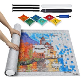 MOZOOSON Puzzle Mat for Puzzles with up to 2000, 1500, 1000 Pieces, Puzzle Mat, Puzzle Mat Puzzle Roll for Adults Children, Puzzle Storage, Puzzle Roll Mat with 6 Puzzle Sorters