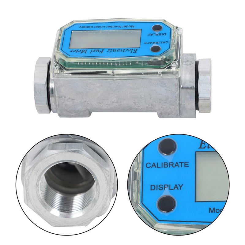 waltyotur 2PCS 1 Inch Digital Fuel Flow Meter, 2.6-26 GPM
