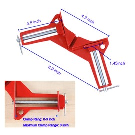 90 Degree Right Angle Clamps - Woodworking Set of 4, Adjustable Corner Square Clamp for Picture Frames, Welding, Fish-tanks, Cabinets, Shelf Holder, DIY Hand Tool