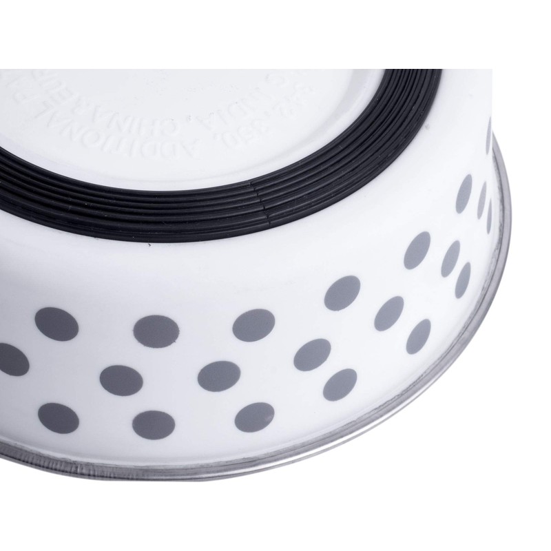 Petface Grey and White Spots Deli Dog Bowl, 14 cm