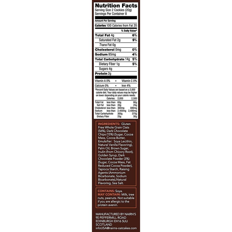 Nairn's Gluten Free Chocolate Chip Oat Grahams, 3 Packs/5.64 oz