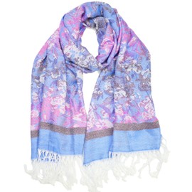 DOFOTAWN Two Tone Vintage Jacquard Paisley Women's Pashmina Shawl Wrap Scarf (Purple)