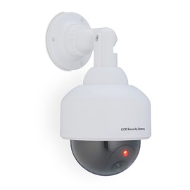 Relaxdays Camera Dummy Flashing LED Light Indoor & Outdoor Burglar Deterrent Security Camera Dummy White 1 Piece