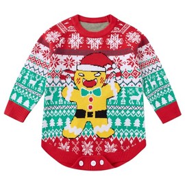 BFUSTYLE Baby Christmas Clothes 0-6 Month Ugly Sweater Long Sleeve Knitted Outfit Newborn Girl Winter Romper Size 6 Month Infant Jumpsuit