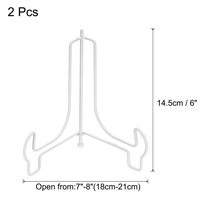 sourcing map 2pcs 6 Inch Plate Stand for Display, Iron