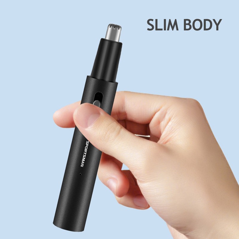Electric Nose Hair Trimmer Aluminum Tube Body Arched Cutter Head