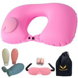 Airplane Pillow - Inflatable Travel Pillow - Airplane Essentials - Travel Neck Pillow - Inflatable Neck Pillow for Traveling - Neck Pillows for Travel - Blow Up Airplane Pillow - Milk Silk TPU