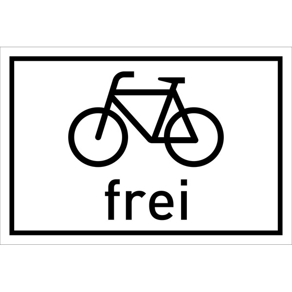 Melis-Folienwerkstatt Sign - Radfahrer frei - 30 x 20 cm