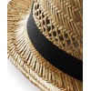 COOZO Mens Straw Summer Trilby - Natural - L-XL