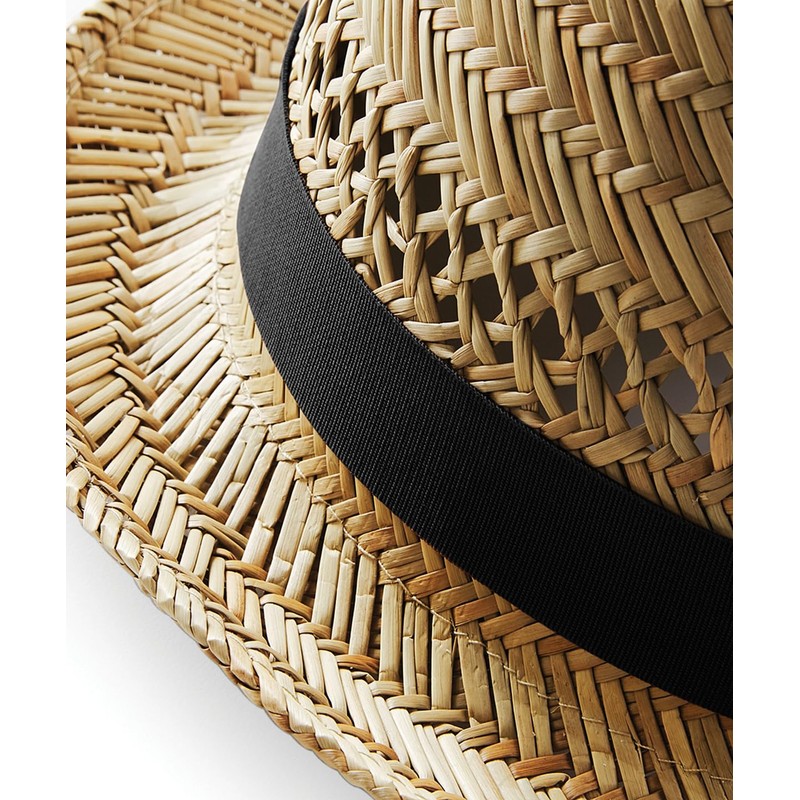 COOZO Mens Straw Summer Trilby - Natural - L-XL