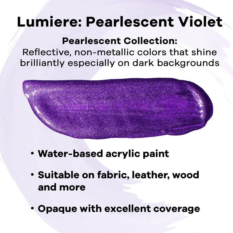 Jacquard Lumiere 2.25oz Fabric Paint Pearlescent Violet - Metallic Paint