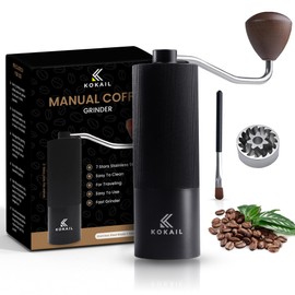 7- Star Manual Burr Coffee Grinder - Premium 420 Stainless Steel Coffee Hand Grinder with 30 g Capacity - Adjustable Coarseness for Espresso, Drip Coffee, and French Press - Easy to Clean