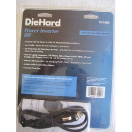 DieHard 80 Watt Power Inverter (Model 28-71490) One 110V AC Outlet and One USB Power Port