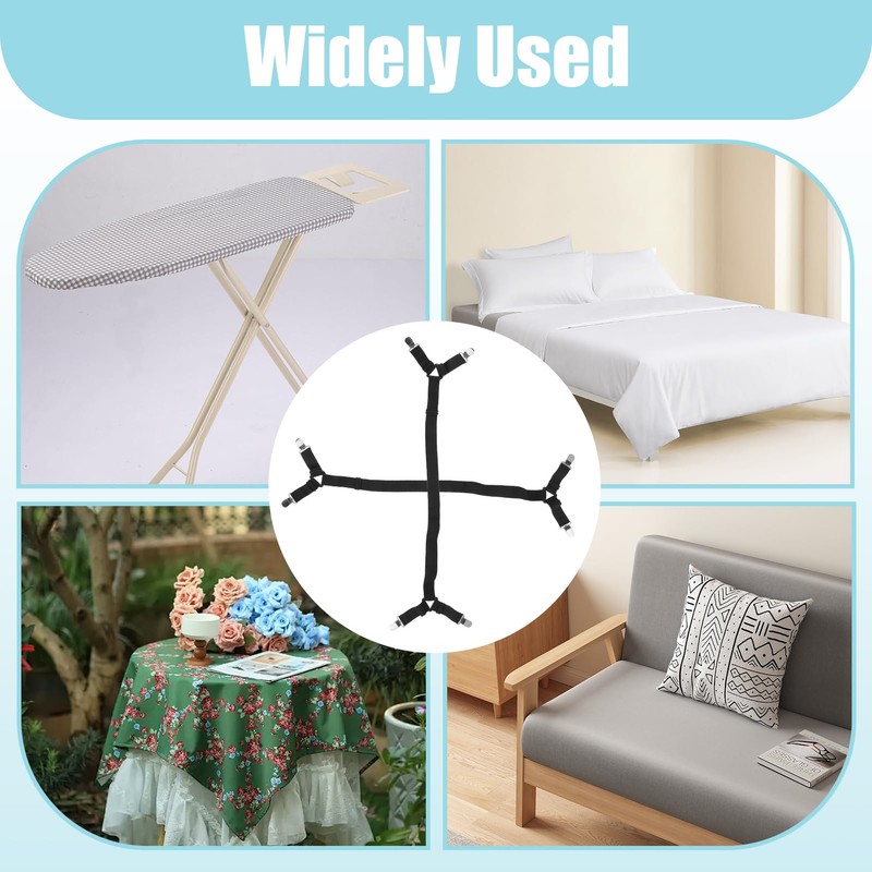 Pack of 2 Bed Sheet Tensioners, Adjustable, Elastic Bed Sheet