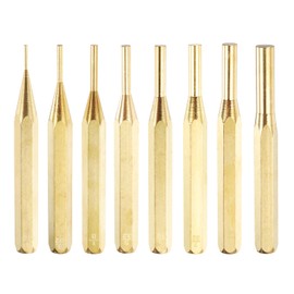 QUARKZMAN 8-Piece Brass Punch Set 1/16" 3/32" 1/8" 5/32" 3/16" 7/32" 1/4" 5/16" Non-Metallic Drive Pin Punches Alignment Punches for Watch Repair, Jewelry and Crafts