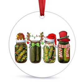 Pickle Jar Ornaments for Christmas Tree, Jar of Pickles Ornament, Pickle Ornaments for Christmas Tree - Pickles Gifts Unique Christmas Ornaments, Pickle Tree Ornament, Pickle Christmas Decorations