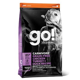 GO! SOLUTIONS CARNIVORE Grain Free Dog Food for Senior Dogs, 22 lb – Chicken, Turkey + Duck Recipe – Protein Rich Dry Dog Food – Complete + Balanced Nutrition for Senior Dogs