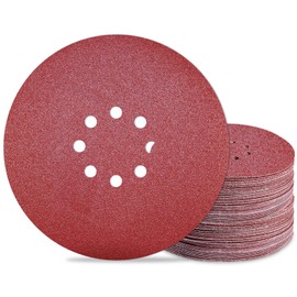 9 inch Sanding Discs 80 Grit 8 Holes Hook and Loop Sandpaper for Drywall Sander 60Pack