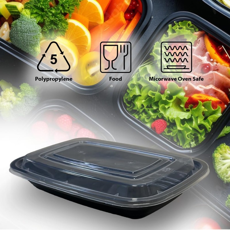PROELITE Meal Prep 1-3 Compartment BPA Free Reusable Containers -