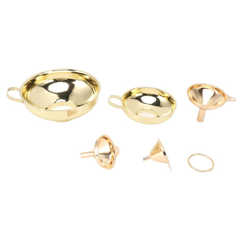 5 Pcs Funnel Set Stainless Steel Gold Plating Wide Mouth